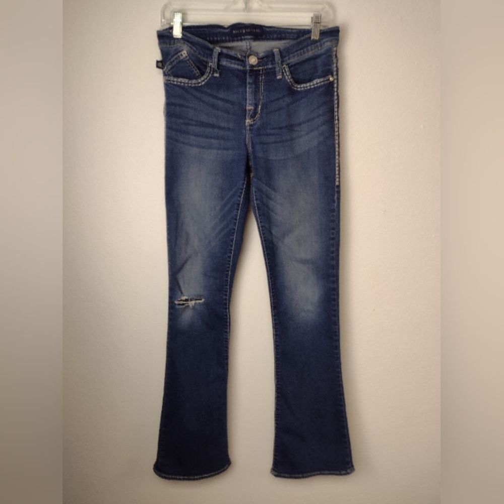 Rock & Republic. Kasandra Jeans Blue Midrise Bootcut Distressed   Sz 8.